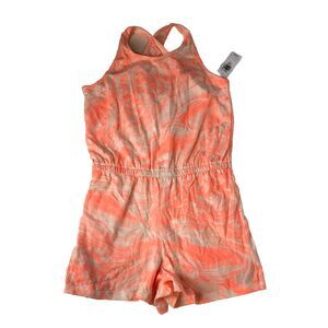 Old Navy Girls Orange Marbled  Cross Back Romper Size 8 (M) NWT